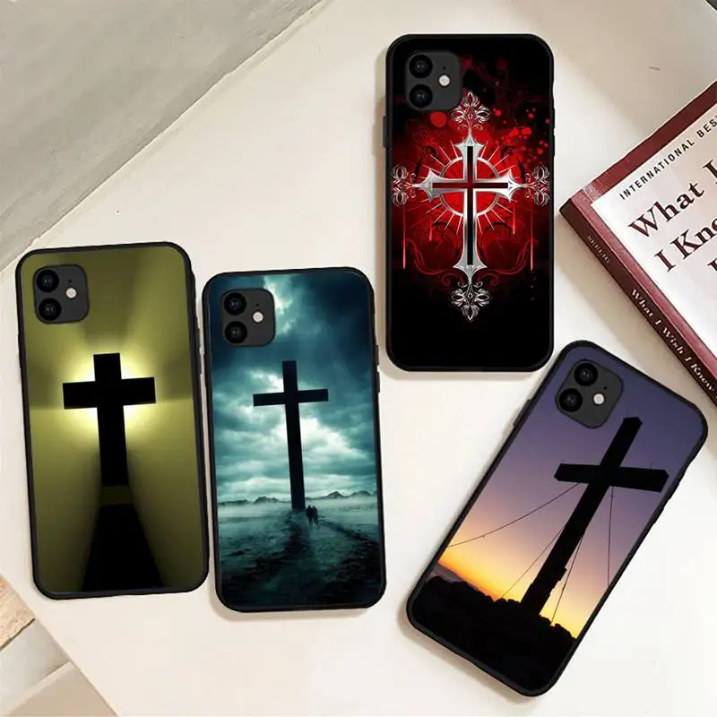 

Bible Jesus Christian Cross Phone Case For IPhone 11 12 13 Mini Pro XS Max 6 7 8 Plus 6S X XR Black Cover Shell