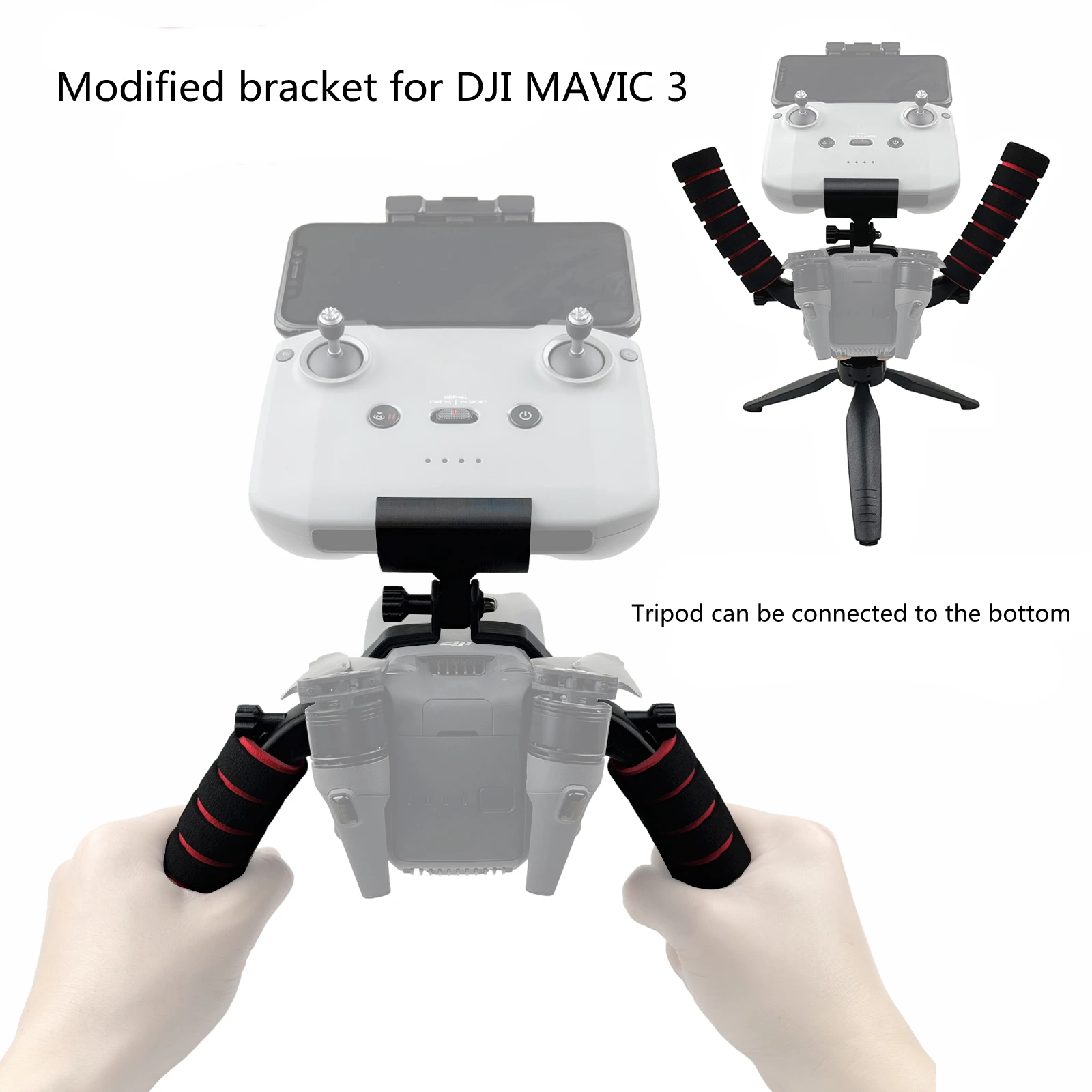 

For DJI Mavic 3 Drone Dual Handle Handheld Gimbal Stabilizer Ground Shooting Stand Tripod Modified Bracket Accessories