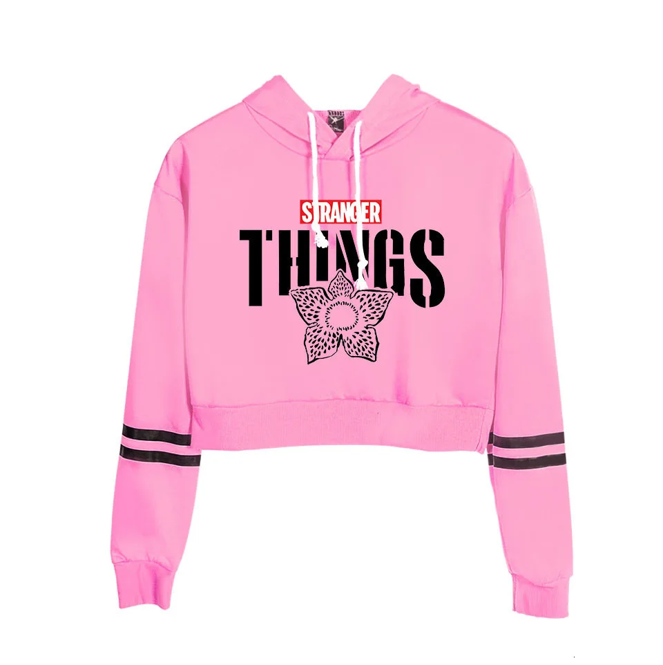 Stranger Things Women Hoodies Fashion Clothing Sweatshirt Hoodies Merchandise Oversized Hoodie Bare Midriff Cat's Ear Hoodies