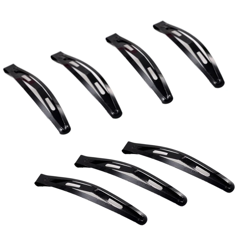 

20 x Large Black Metal Snap Hair Clip Barrettes 78mm DIY