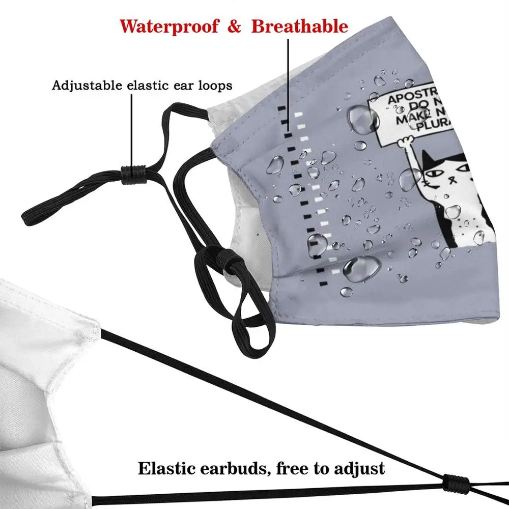 Апострофы не делают плюшевые кошки синие серые смешные принты многоразовые