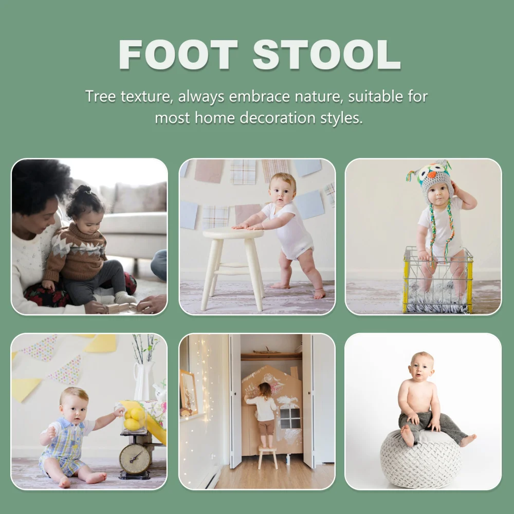 

1Pc Wooden Step Stool Wood Toilet Stool Non-slip Footstool Kids Footstool