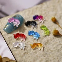 50pc colorful fish nail 3d charms cute jelly fish resin gems for uv gel manicure decoration nail art design bulk charms supplies