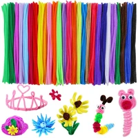 100pcs stems pipe cleaners 30cm creative chenille colorful plush for diy art christmas crafts decorations child educational toys