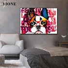 Картина на холсте с изображением бульдога, животных, для гостиной, украшение на стену, принты