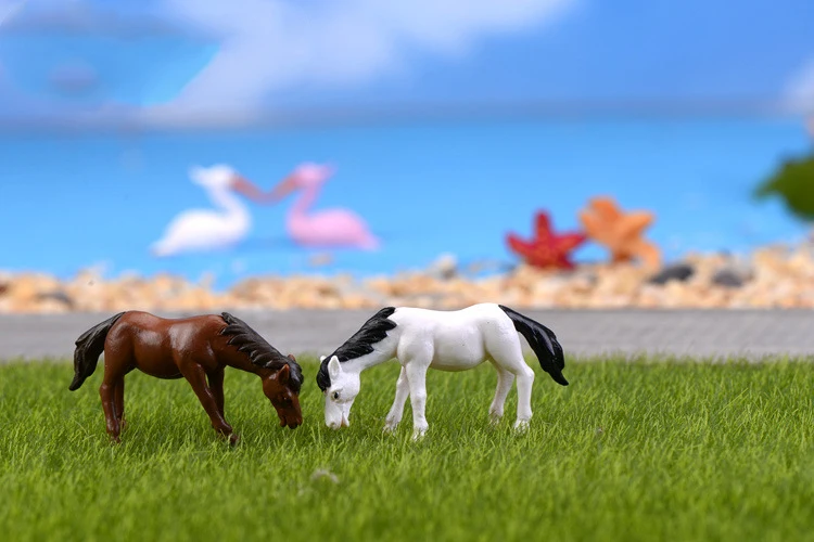 2 шт. миниатюрные куклы из ПВХ с имитацией лошадиного Моха украшения для