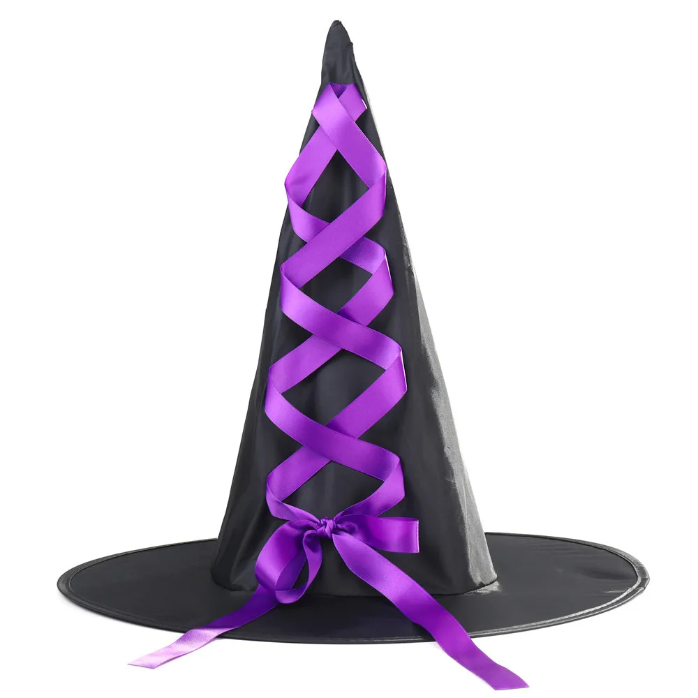 Фиолетовый костюм ведьмы с шляпой для девочек Вечерние Платья До Колена дня