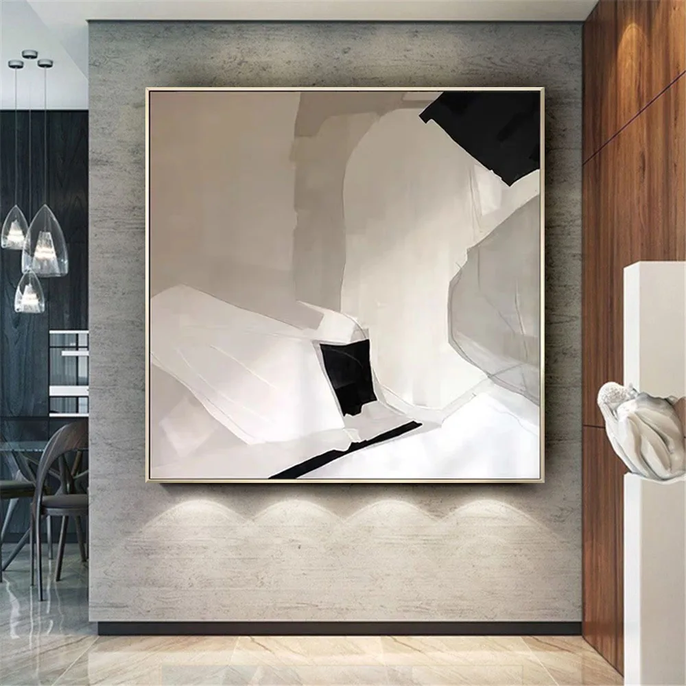 100% ручная роспись абстрактная линия цветок картина маслом на холсте настенный