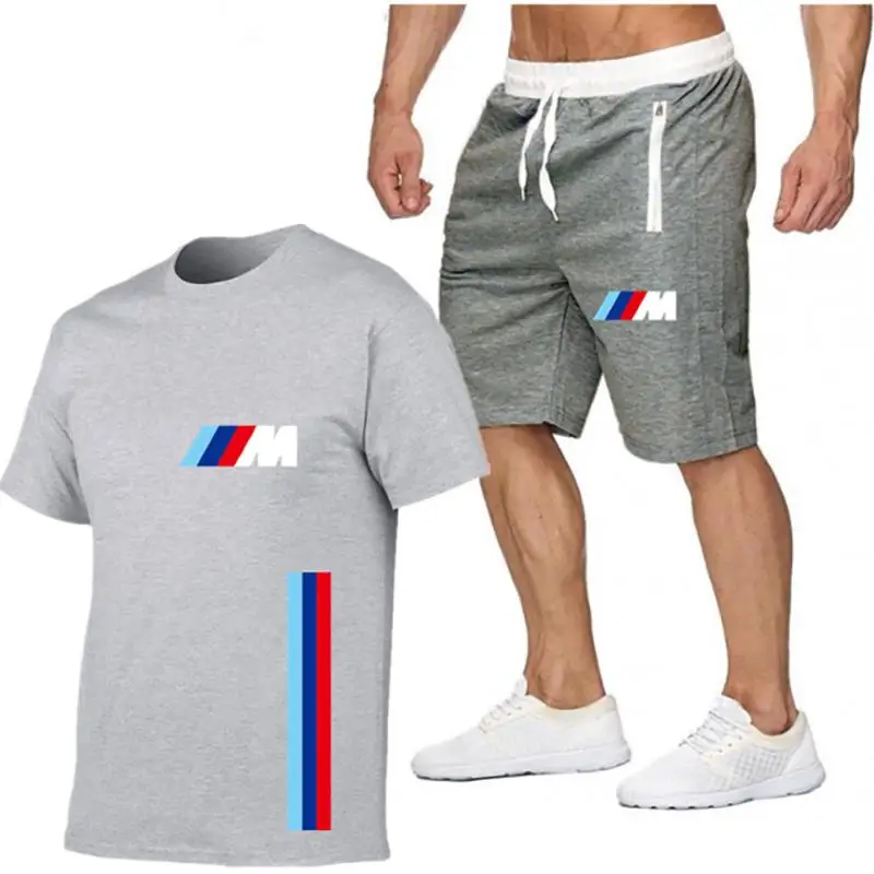 

2021 Summer Men's T-Shirt Sets Jogging Pants Bran Sportswear Suit Basketball Sports Fitness Printed High Quality Fashion Clothes