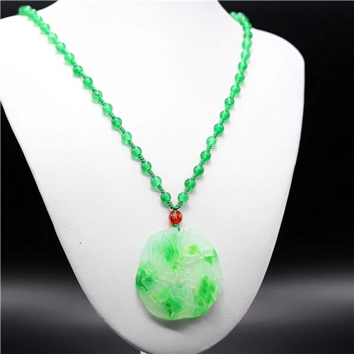 Натуральный Зеленый Изумрудный нефрит Cicada Кулон Бусы Ожерелье Шарм жадеит