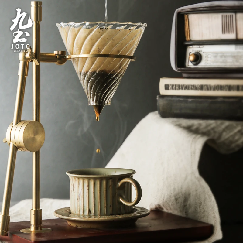 Кофейная чашка и блюдце в стиле ретро керамическая портативная японская