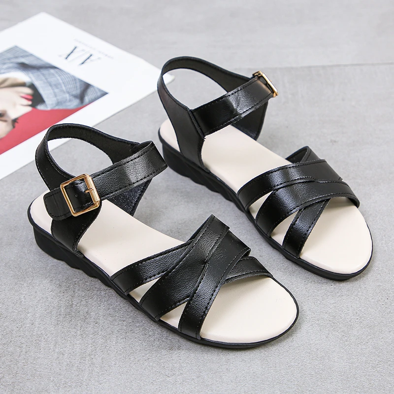 

Сандалии женские в стиле ретро, пляжные босоножки с круглым носком, удобные легкие, повседневная обувь на танкетке, лето 2021