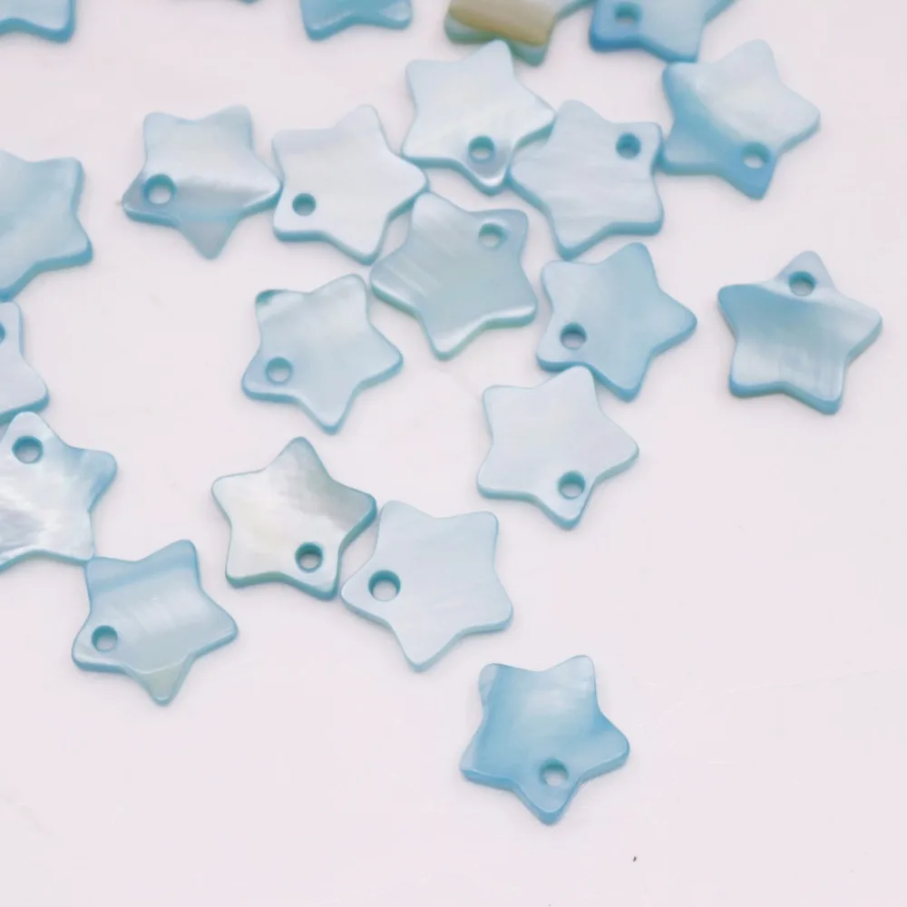 

50 PCS 10mm Shell Star Charm Mother of Pearl Small Jewelry Making White Pink Blue Green Choose