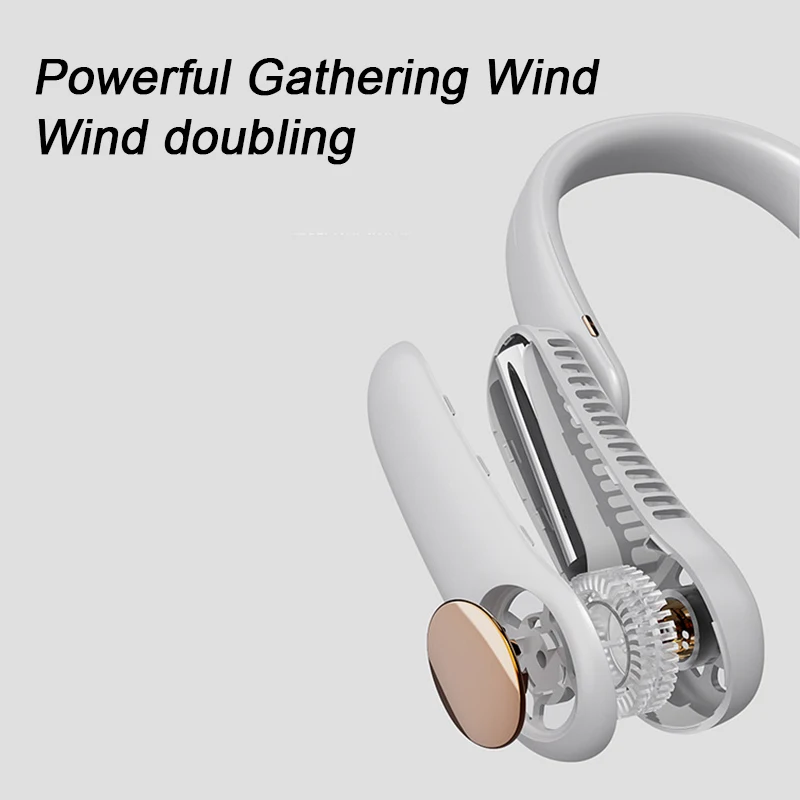 

Portable Neck Fan Personal Usb Rechargeable Bladeless Neckband Fan 3 Speeds Adjustable For Office Sports Travel Neck Fan