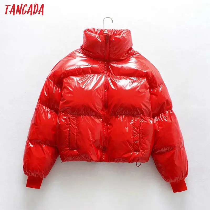 Tangada, женские парки больших размеров, толстые,, короткие, стильные, на молнии, с карманами, женские, теплые, зимние, с вышивкой, пальто MJ05