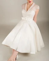 back to school a line hot white graduation prom party dress v neck sleeveless knee length organza evening gowns banquet
