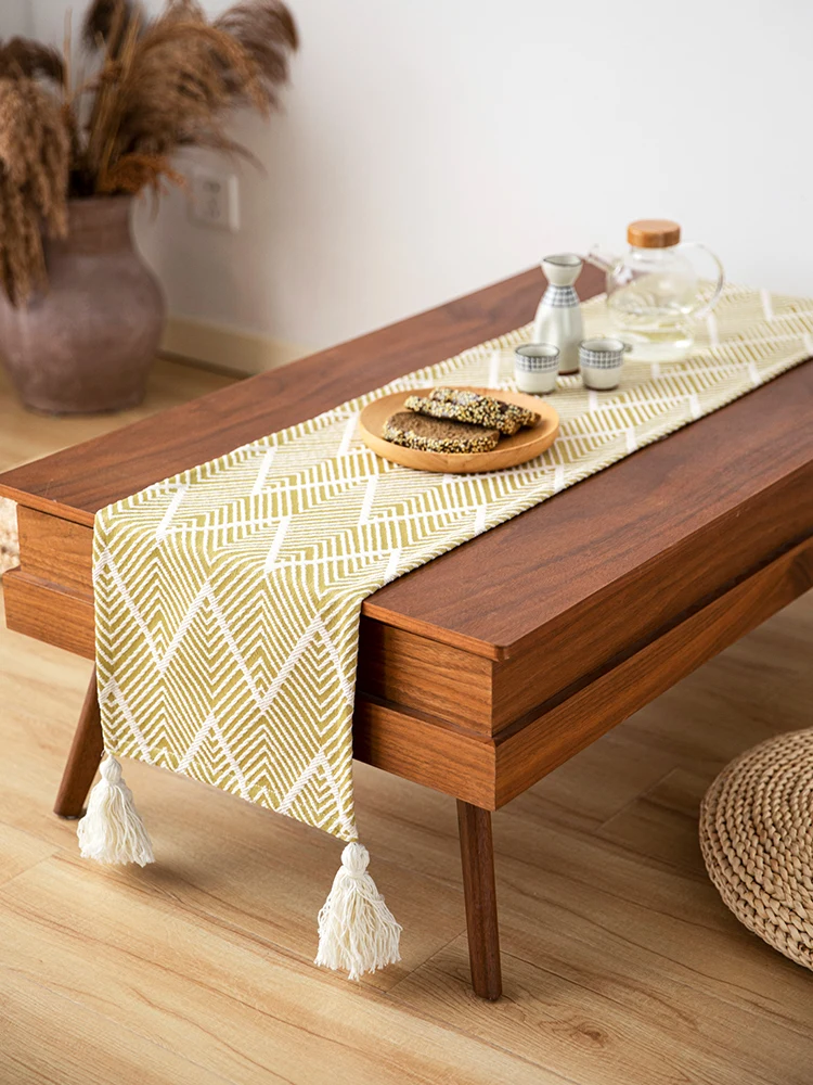 TV cabinet table cloth cover  Nordic cloth art long tea table flag living room dust cover table cloth cover cloth oil resistance