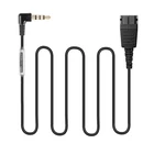 Гарнитура QD (быстрое отключение), совместима с гарнитурой Jabra. QD Кабель с одной штепсельной вилкой 3,5 мм для смартфонов, мобильных телефонов