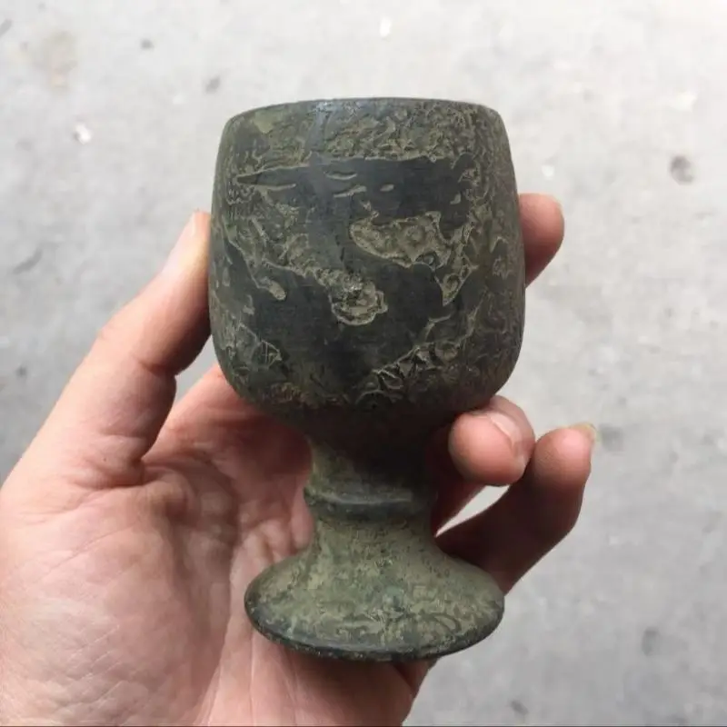 

China's old jade Cup Embossed Shouzi Jade Cup Longtu Cup
