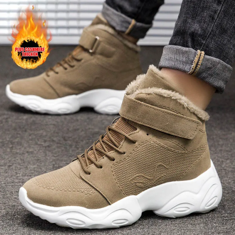 New Style Thick Bottom Running Shoes For Men Warm Plush Sneakers Outdoor Sport Shoes Man Training Athletic Jogging Shoes