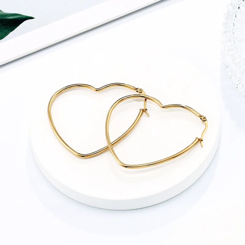 Серьги в виде сердца персика простые серьги из нержавеющей стали 1 пара подарки