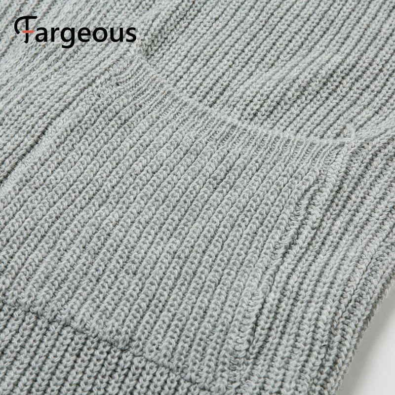 Женский длинный кардиган Fargeous вязаный большого размера с карманами для осени и