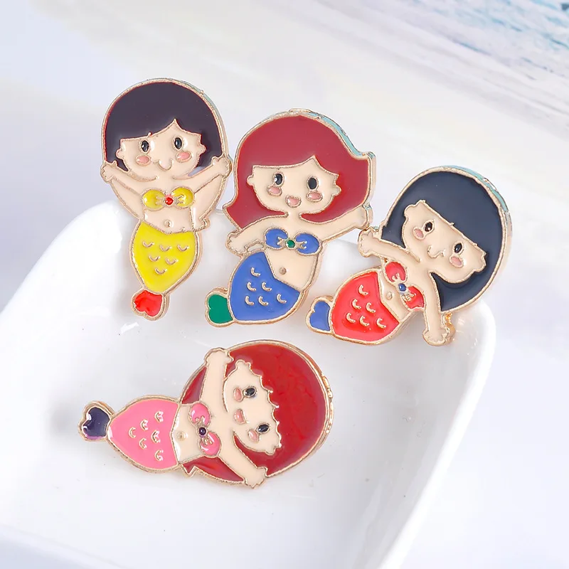 Эмалированная Брошь для женщин милый мультяшный разноцветный значок на булавке