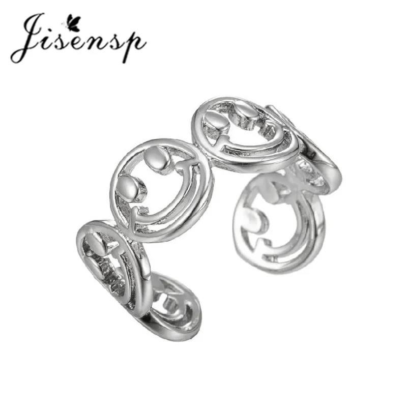 Jisensp модное кольцо со смайликом Корейский темперамент круг геометрический