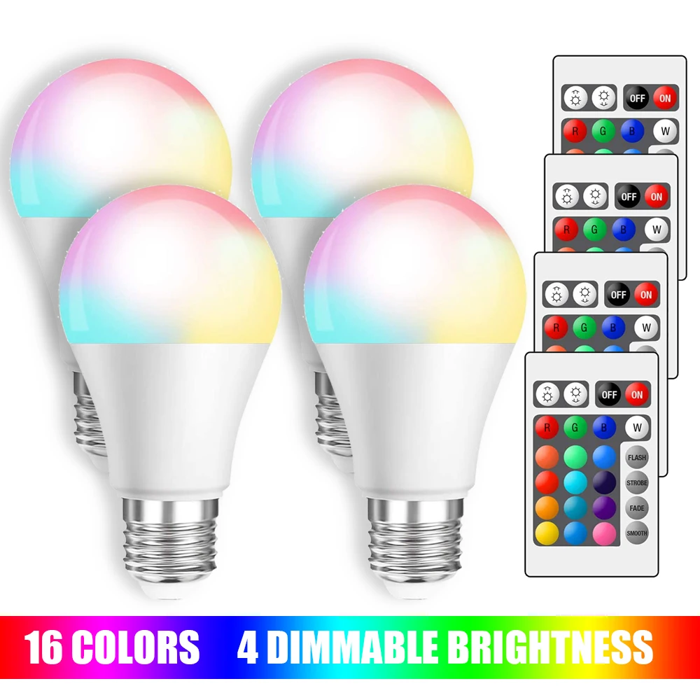 

Настенный RGB-светильник E27, 16 цветов, 85-265 в, с пультом ДУ