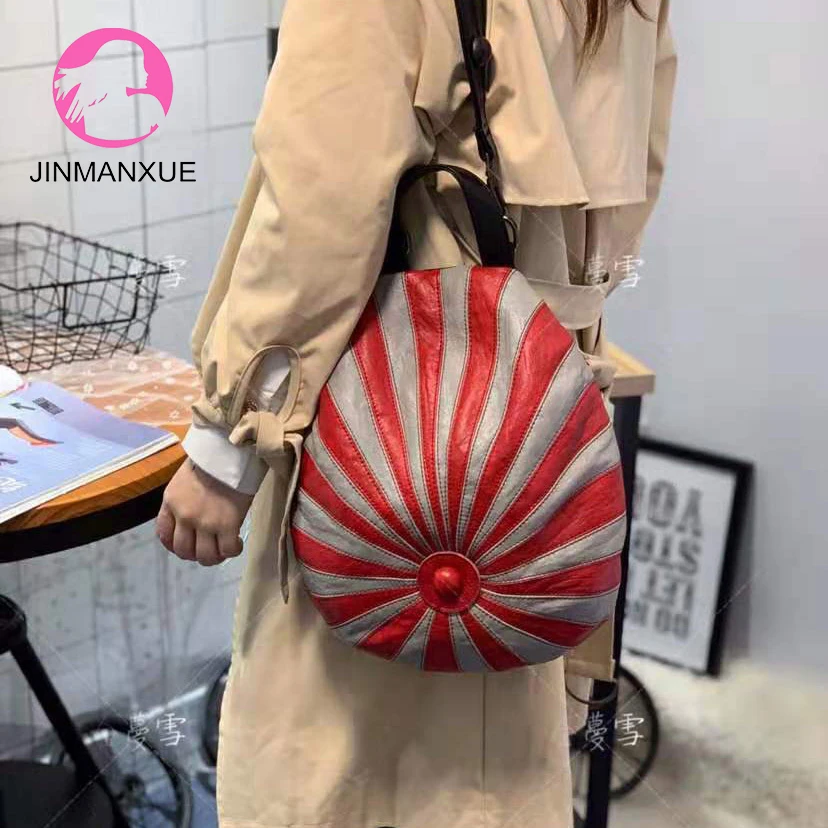 

Новая модная сумка в виде шляпы, индивидуальные креативные контрастные сумки, кожаная сумка на плечо, Повседневная многофункциональная сум...