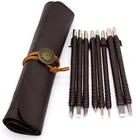 Набор ручных инструментов из вольфрамовой стали, с кожаной ручкой и кожаной сумкой