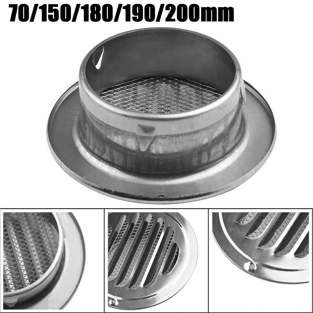 

Stainless Steel Round Louver Wall Air Vent Air Outlet Ducting Ventilation Exhaust Grille Cover 70/ 150/ 180/ 190/ 200mm