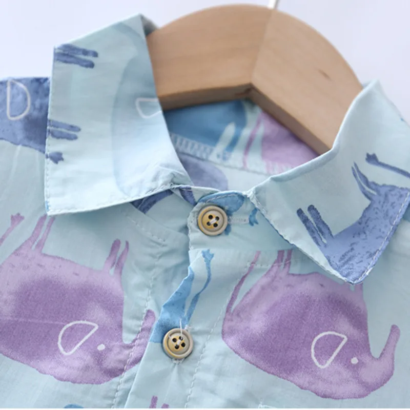 

New Summer Baby Boy Clothes Children Printed Pattern Cartoon Out Shirt Toddler Fashion Casual Clothing Infant Kid Outing Costume