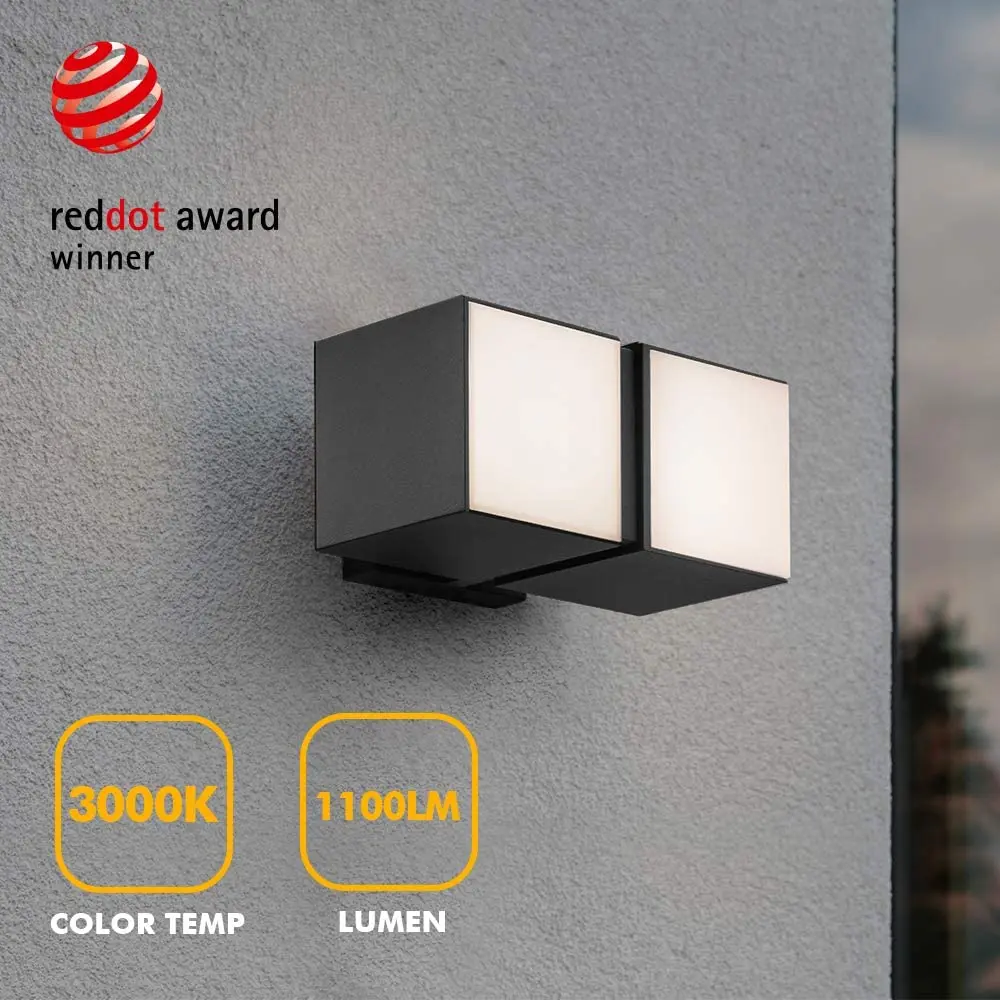Beste Kubus Roterende Up Down Led Veranda Wandlamp Outdoor Indoor Bedroom10W 18W Verstelbare Voordeur Geïntegreerde Aluminium Blaker 1100LM