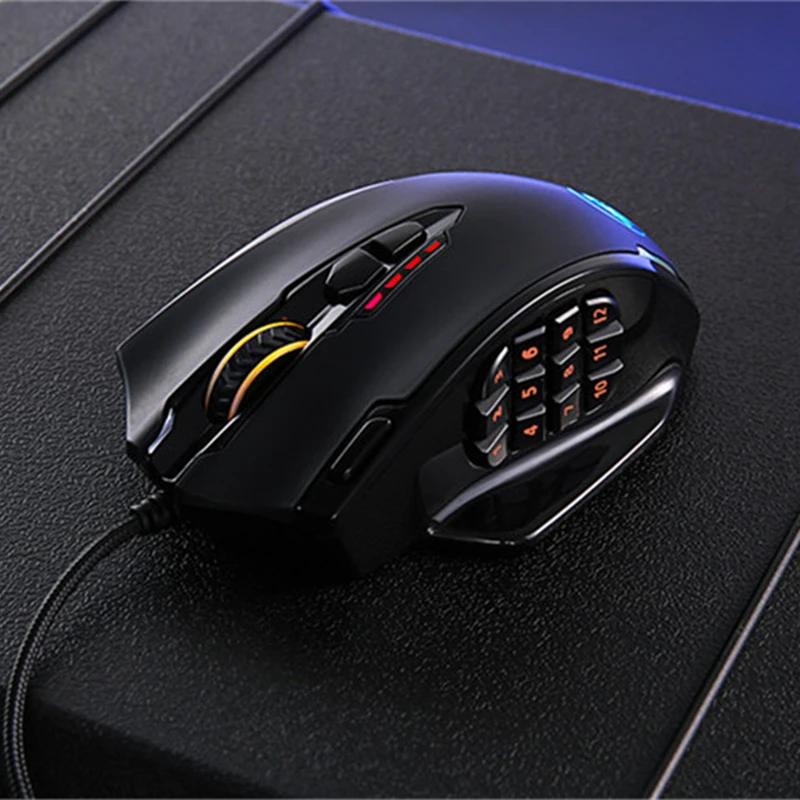 Проводная лазерная игровая мышь Redragon IMPACT M908 12400 DPI с 19 программируемыми кнопками и
