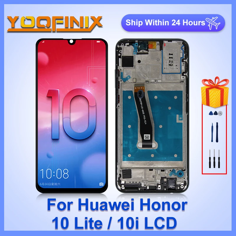 

ЖК-дисплей для Huawei Honor 10 Lite, 6,21 дюйма, сенсорный дисплей в сборе, запасные части для Huawei Honor 10i, ЖК-дисплей