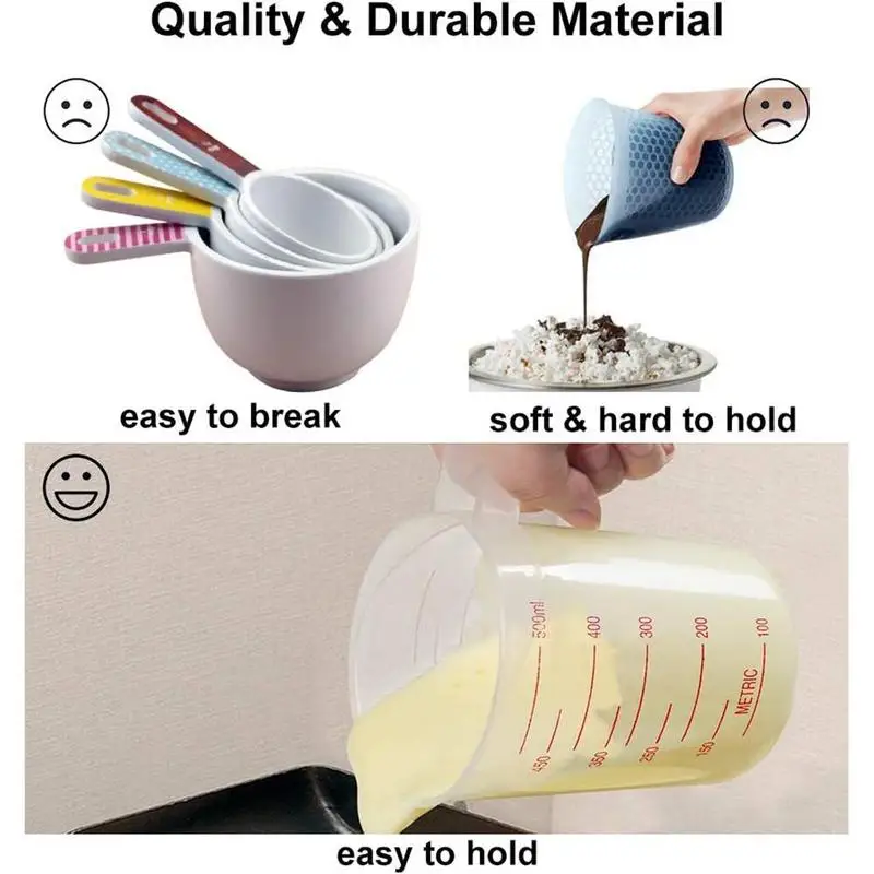

1pc Plastic Measuring Cup Maatbeker Kruik Giet Uitloop Tool Cup Met Oppervlak Kwaliteit Levert 250/500/100ml Keuken Z8P0