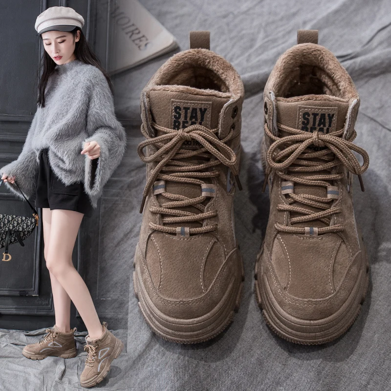 

2021 winter high top daddy shoes ladies all-match casual fashion sneakers