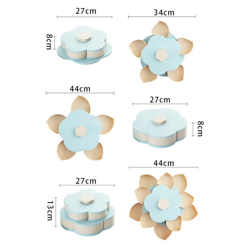 Двухслойная вращающаяся коробочка для конфет в форме лепестка мыльница поднос