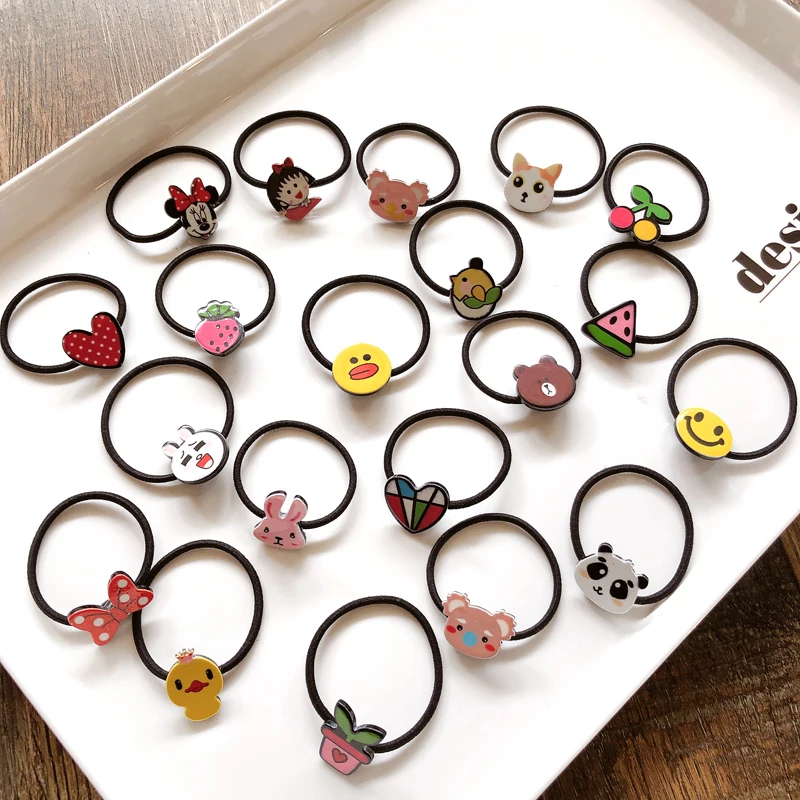 20 шт./компл. девушек разноцветные Мультяшные животные резинкой рот резинка для