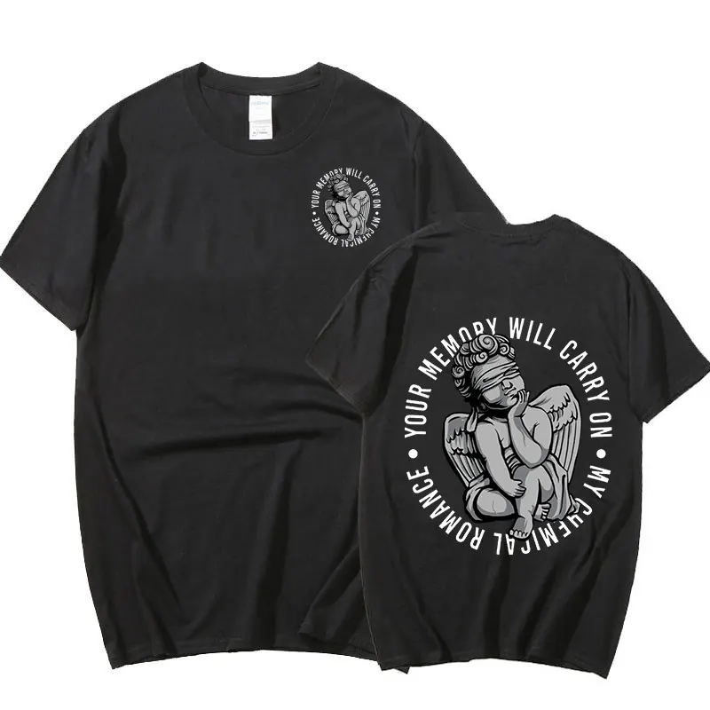 

My Chemical Romance Double Sided Homme Cotton Harajuku Tees Print T Shirt Candle Punk Band Sign Tops Comfortable Short Sleeve