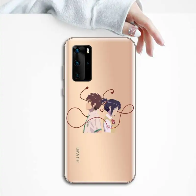 

Anime your name Phone Cases Transparent for Huawei P20 P30 P40 lite pro P smart 2019 honor 8x 10i