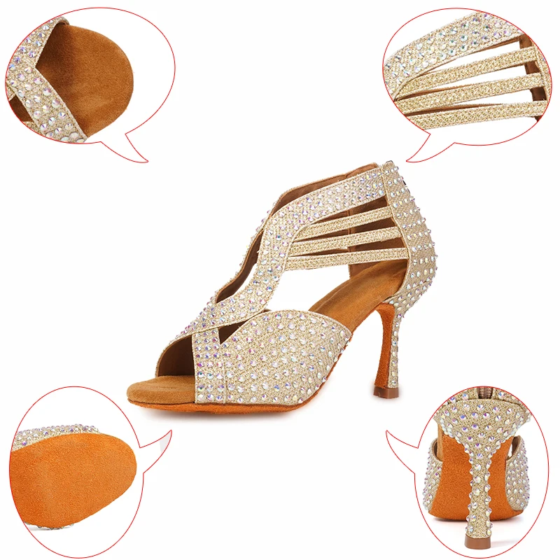 2020 Новый Для женщин каблуки Бальные Обувь для танцев с Стразы на шнуровке