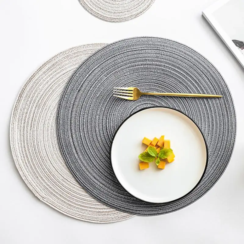 

Круглая подстилка для обеденного стола, коврик для стола, водонепроницаемый моющийся, синяя подставка под чашу