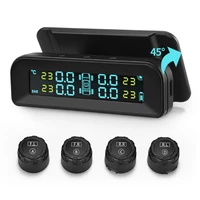 solar power car tpms tire pressure monitoring system lcd real time display tyre pressure alarm systems with 4 external sensors