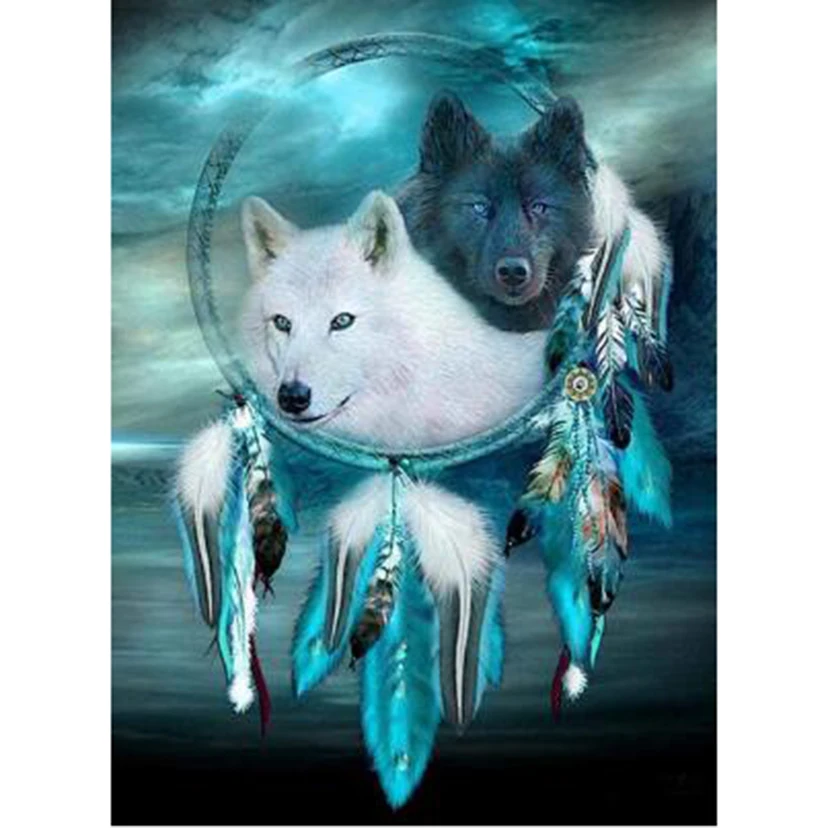 

Diamond Painting 5D DIY Square/Round Diamond Animal Painting Wolf Beauty Picture Cross Stitch Embroidery Gift Decoration TX547