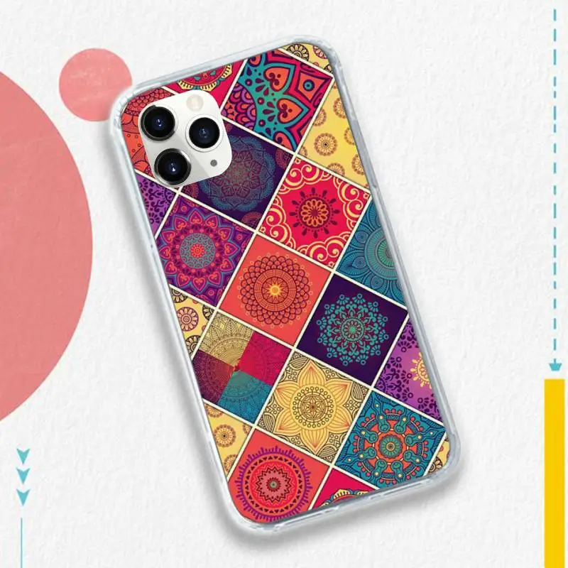 

MANDALA aesthetics pattern Phone Cases Transparent soft For iphone 5 5s 5c se 6 6s 7 8 11 12 plus mini x xs xr pro max