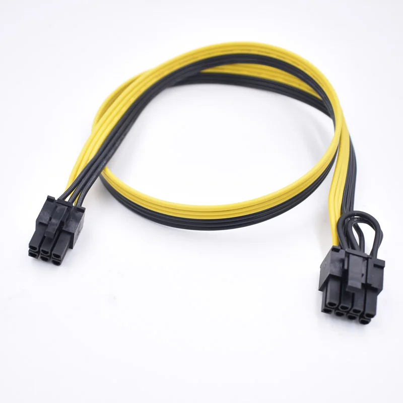 60 см 18AWG PCI E 6pin к 8(2 + 6)pin удлинитель силового кабеля для блока питания сервера PSU