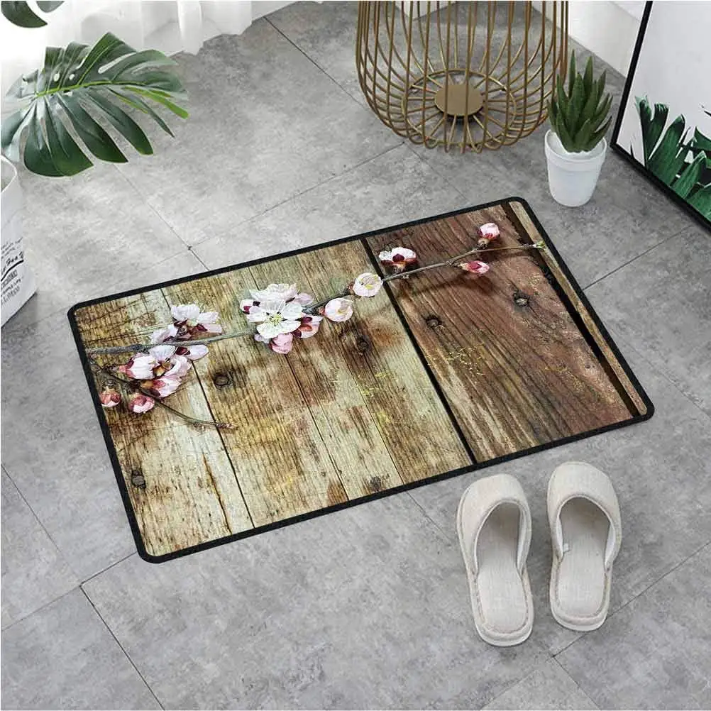 Дверной коврик для входной двери окрашенный ореховой веткой с мягкой текстурой