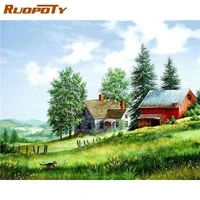 ruopoty oil painting by number nature landscape drawing on canvas gift pictures by numbers kits hand painted paintings art home